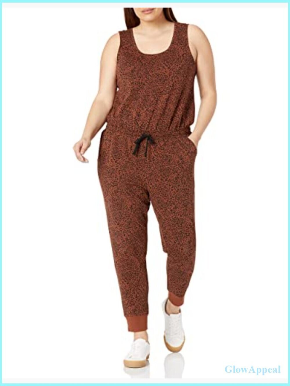Women's Studio Terry Stretchy Jumpsuit Exercise Jogger Drawstring - Picture 4 of 7